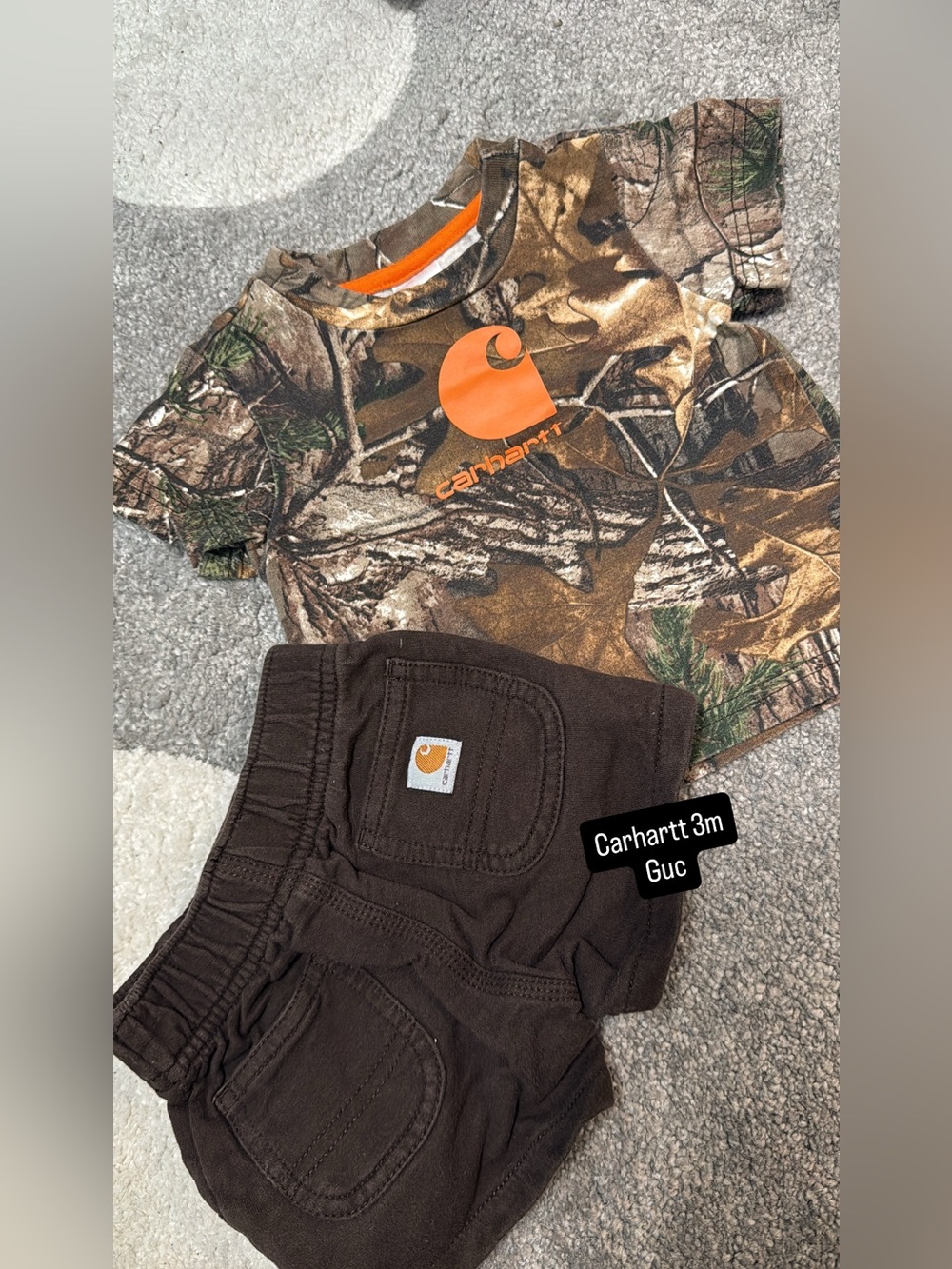 Carhartt Kids Camo Short Sleeve Tee with Orange Logo